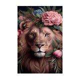 Easy Craft Diamond Painting DIY Kit, 45x30cm- Lion and Flowers