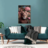 Easy Craft Diamond Painting DIY Kit, 45x30cm- Lion and Flowers