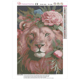 Easy Craft Diamond Painting DIY Kit, 45x30cm- Lion and Flowers