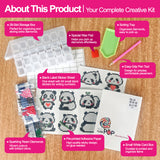 Diamond Painting DIY Sticker - Pandas T011 with 28-Slot Box