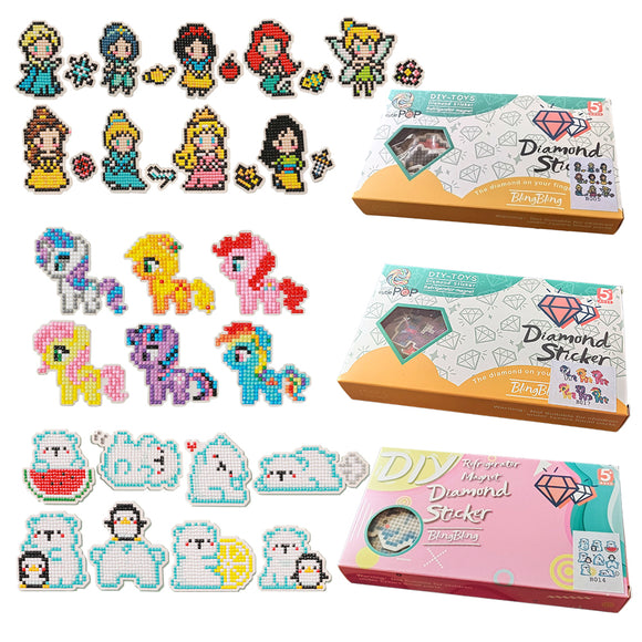 Diamond Painting, Refrigerator Magnet - Bulk Sale -Cuties Pack for Girls