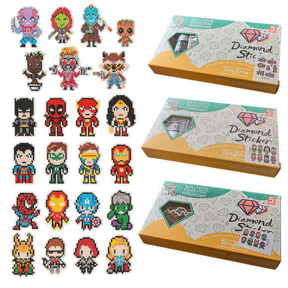Diamond Painting, Refrigerator Magnet - Bulk Sale - Super Heros
