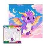 Easy Craft Paint by Number DIY Kit, 20x20cm- Cute Baby Dragon