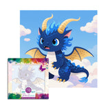 Easy Craft Paint by Number DIY Kit, 20x20cm- Cute Baby Dragon