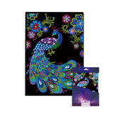 Easy Craft 5D Special Shape Rhinestone Notebook - Animal- Peacock