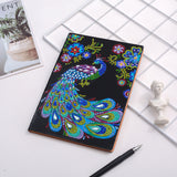 Easy Craft 5D Special Shape Rhinestone Notebook - Animal- Peacock