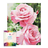Box damage sale, limited quantity --Easy Craft Paint by Number DIY Kit, 50x40cm- Roses - Pink