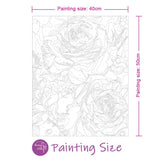 Box damage sale, limited quantity --Easy Craft Paint by Number DIY Kit, 50x40cm- Roses - Pink