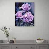 Easy Craft Paint by Number DIY Kit, 50x40cm- Roses - Purple
