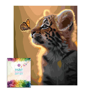 Easy Craft Paint by Number DIY Kit, 50x40cm- Cub and Butterfly