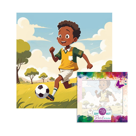 Easy Craft Paint by Number DIY Kit, 20x20cm- Football Boy