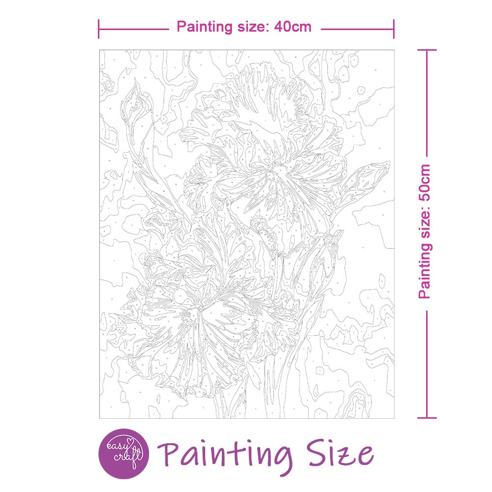 Easy Craft Paint by Number DIY Kit, 50x40cm- Various Flowers Iris – Easy Craft SA for Printable Free Paint By Numbers Templates