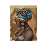 Easy Craft Diamond Painting DIY Kit, Round diamonds, 40x30cm- Beautiful African Woman