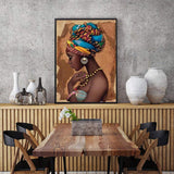 Easy Craft Diamond Painting DIY Kit, Round diamonds, 40x30cm- Beautiful African Woman