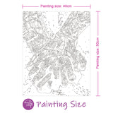 Box damage sale, limited quantity --Easy Craft Paint by Number DIY Kit, 50x40cm- Graffiti Hands