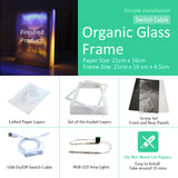 Fully Assembled 3D Paper Cutting Light Box, Organic Glass - Santa with Full Bag of Gifts