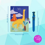 Easy Craft Diamond Painting Kid's DIY Gift Kit, Notebook with 10 Colour Pen - Dino