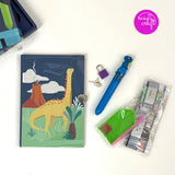 Easy Craft Diamond Painting Kid's DIY Gift Kit, Notebook with 10 Colour Pen - Dino