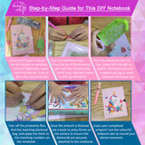 Easy Craft Diamond Painting Kid's DIY Gift Kit, Notebook with 10 Colour Pen - Dino