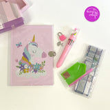 Easy Craft Diamond Painting Kid's DIY Gift Kit, Notebook with 10 Colour Pen - Unicorn