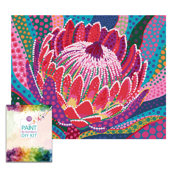 Easy Craft Paint by Number DIY Kit, 50x40cm- POP Art Protea