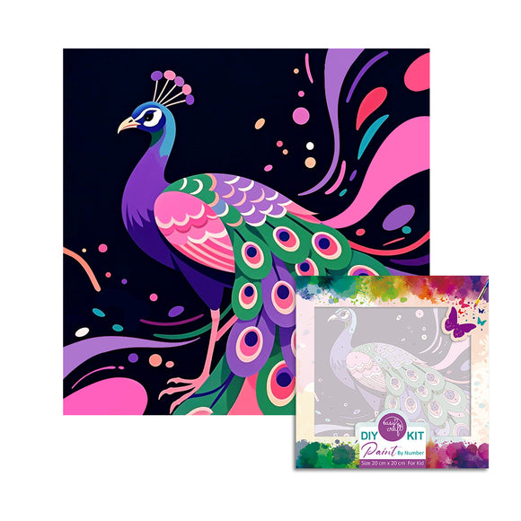 Easy Craft Paint by Number DIY Kit, 20x20cm- Colourful Birds