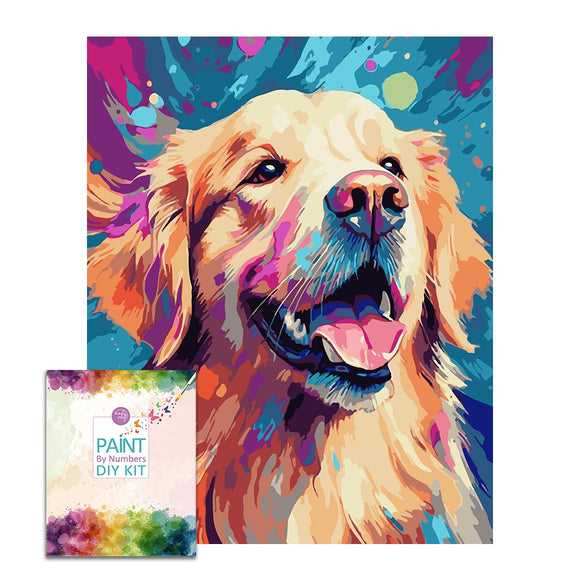 Easy Craft Paint by Number DIY Kit, 50x40cm- Dogs Golden Retriever