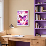 Diamond Painting DIY Kit,Full Drill, 40x30cm- Butterfly