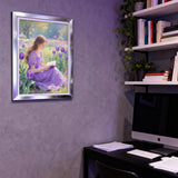 Diamond Painting DIY Kit,Full Drill, 40x30cm-Reading Girl -Purple
