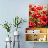 Easy Craft Paint by Number DIY Kit, 50x40cm- Red Poppies