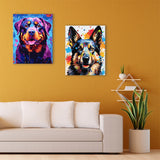 Easy Craft Paint by Number DIY Kit, 50x40cm- Dogs Rottweiler