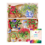 Box damage sale, limited quantity -- Easy Craft Paint by Number DIY Kit, 50x40cm- Shelf with Flowers