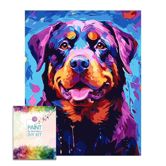 Easy Craft Paint by Number DIY Kit, 50x40cm- Dogs Rottweiler