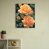 Easy Craft Paint by Number DIY Kit, 50x40cm- Roses - Orange