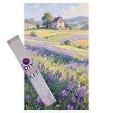 Diamond Painting DIY Kit,Full Drill, 50x30cm-The Cottage in Flowers
