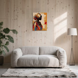 Easy Craft Paint by Number DIY Kit, 50x40cm- Traditional African beauty(with Golden Paint)