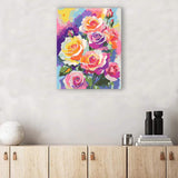 Easy Craft Paint by Number DIY Kit, 50x40cm- Colorful Flowers