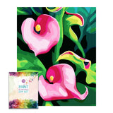 Box damage sale, limited quantity --Easy Craft Paint by Number DIY Kit, 50x40cm- Various Flowers - Calla Lily Pink