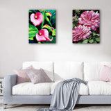 Box damage sale, limited quantity --Easy Craft Paint by Number DIY Kit, 50x40cm- Various Flowers - Calla Lily Pink