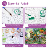 Box damage sale, limited quantity -- Easy Craft Paint by Number DIY Kit, 50x40cm- Flower, Ocean and Cliff