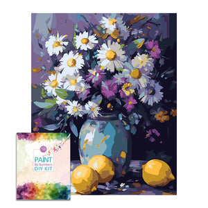 Easy Craft Paint by Number DIY Kit, 50x40cm- Vase of Flowers Daisy 117