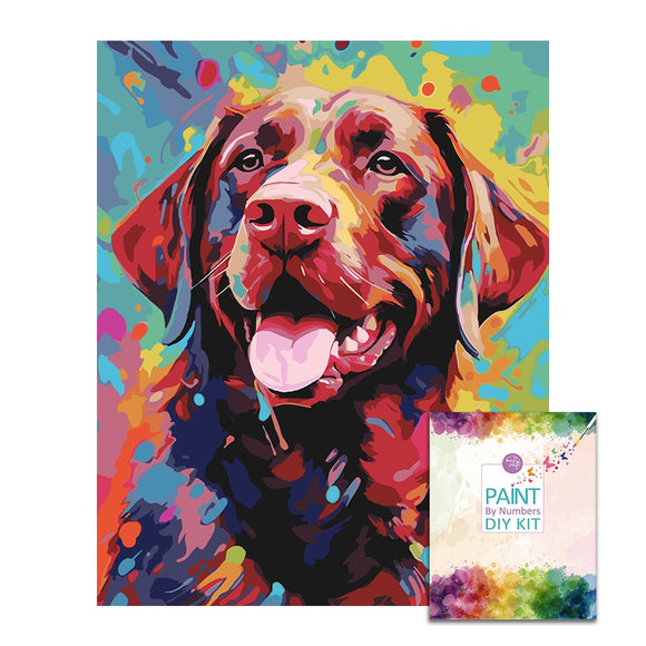 Easy Craft Paint by Number DIY Kit, 50x40cm- Dogs Labrador