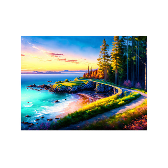 Easy Craft Diamond Painting DIY Kit, 40x30cm- Coastal Road