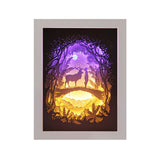 Fully Assembled 3D Paper Cutting Light Box, Wooden Frame (White) - Deer me