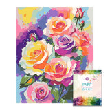 Easy Craft Paint by Number DIY Kit, 50x40cm- Colorful Flowers