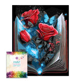 Easy Craft Paint by Number DIY Kit, 50x40cm- Rose in Book