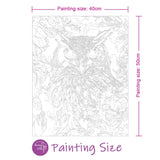 Easy Craft Paint by Number DIY Kit, 50x40cm- Owl in Flowers