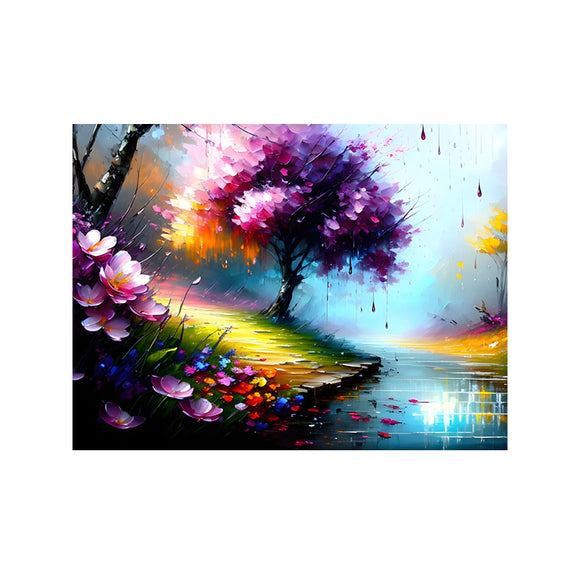 Easy Craft Diamond Painting DIY Kit, 40x30cm- Riverbank (New Tool)