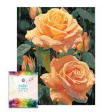 Easy Craft Paint by Number DIY Kit, 50x40cm- Roses - Orange