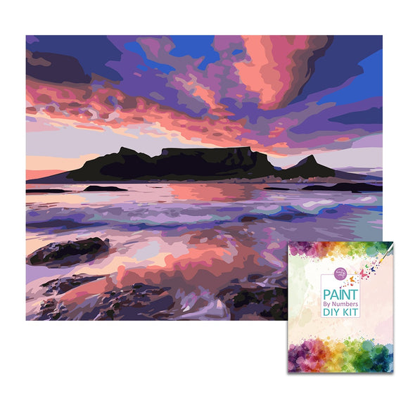 Easy Craft Paint by Number DIY Kit, 50x40cm- Table Mountain and Sunset